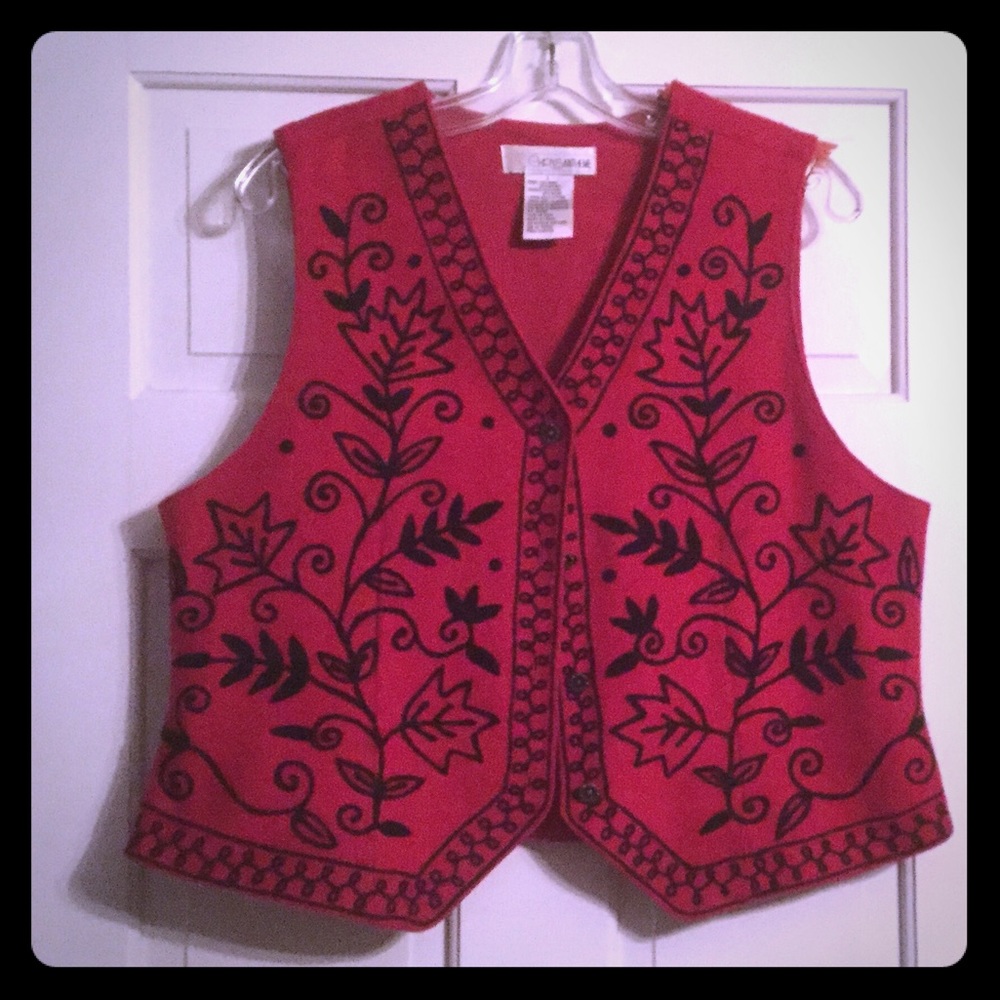 Beautiful red wool vest